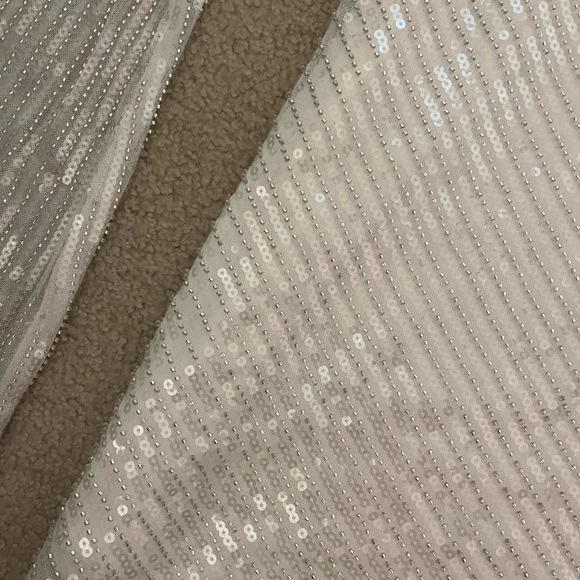 Sequin Long-Sleeve Mini Dress - White - Picture 6 of 7